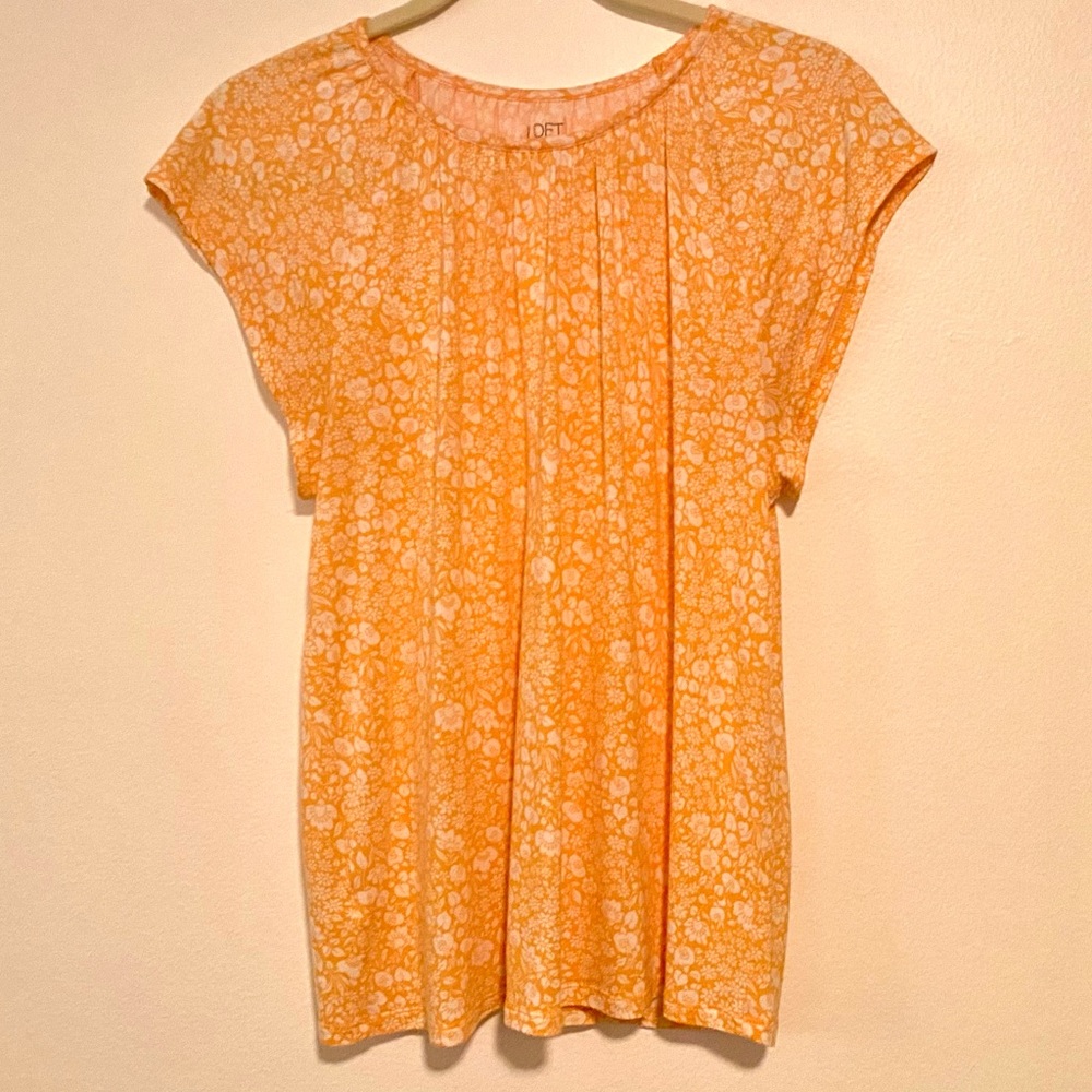 Loft Floral Raglan Flutter Shell Top (orange) - Picture 2 of 5